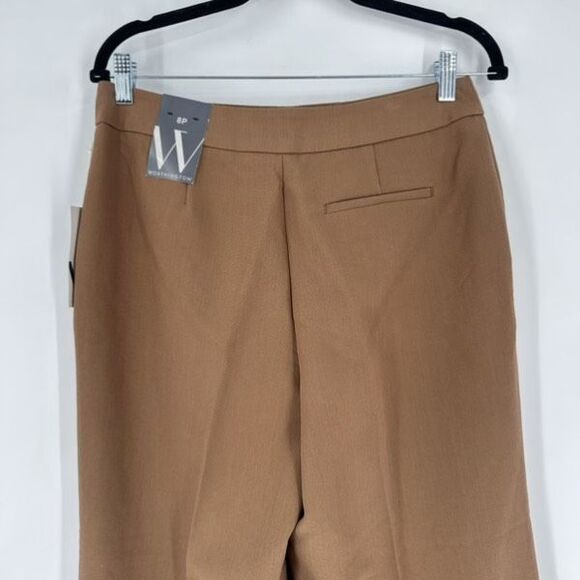 Worthington NWT Women’s Wide Leg Cropped Trouser Pants Size 8 Hi Rise Brown - Picture 5 of 12